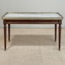 Mid-Century Louis XVI Style Mahogany Coffee Table with Carrara Marble