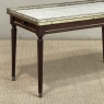 Mid-Century Louis XVI Style Mahogany Coffee Table with Carrara Marble