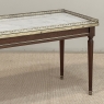 Mid-Century Louis XVI Style Mahogany Coffee Table with Carrara Marble