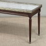 Mid-Century Louis XVI Style Mahogany Coffee Table with Carrara Marble