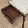 Mid-Century Louis XVI Style Mahogany Coffee Table with Carrara Marble