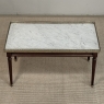 Mid-Century Louis XVI Style Mahogany Coffee Table with Carrara Marble