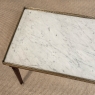 Mid-Century Louis XVI Style Mahogany Coffee Table with Carrara Marble