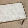 Mid-Century Louis XVI Style Mahogany Coffee Table with Carrara Marble