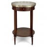 Louis XVI Mahogany Table  ~ Gueridon with Carrara Marble and Brass