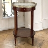 Louis XVI Mahogany Table  ~ Gueridon with Carrara Marble and Brass