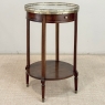 Louis XVI Mahogany Table  ~ Gueridon with Carrara Marble and Brass