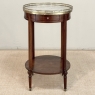 Louis XVI Mahogany Table  ~ Gueridon with Carrara Marble and Brass