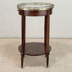 Louis XVI Mahogany Table  ~ Gueridon with Carrara Marble and Brass