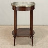 Louis XVI Mahogany Table  ~ Gueridon with Carrara Marble and Brass