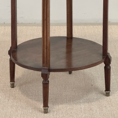Louis XVI Mahogany Table  ~ Gueridon with Carrara Marble and Brass