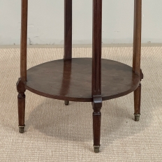 Louis XVI Mahogany Table  ~ Gueridon with Carrara Marble and Brass