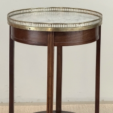 Louis XVI Mahogany Table  ~ Gueridon with Carrara Marble and Brass