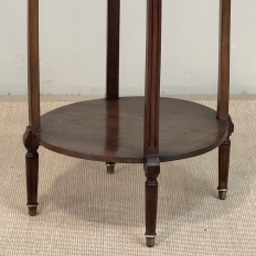 Louis XVI Mahogany Table  ~ Gueridon with Carrara Marble and Brass