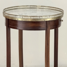 Louis XVI Mahogany Table  ~ Gueridon with Carrara Marble and Brass