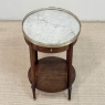 Louis XVI Mahogany Table  ~ Gueridon with Carrara Marble and Brass