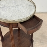 Louis XVI Mahogany Table  ~ Gueridon with Carrara Marble and Brass