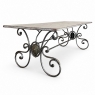Mid-Century French Painted Oak and Wrought Iron Dining Table