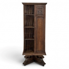 19th Century French Renaissance Revival Oak Revolving Bookcase
