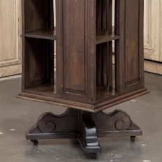 19th Century French Renaissance Revival Oak Revolving Bookcase