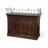 Rare Louis Philippe Period Marble Top Concierge Counter with Original Hand Forged Brass Gallery Rail