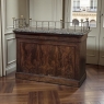Rare Louis Philippe Period Marble Top Concierge Counter with Original Hand Forged Brass Gallery Rail