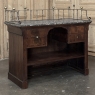 Rare Louis Philippe Period Marble Top Concierge Counter with Original Hand Forged Brass Gallery Rail