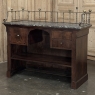 Rare Louis Philippe Period Marble Top Concierge Counter with Original Hand Forged Brass Gallery Rail