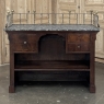 Rare Louis Philippe Period Marble Top Concierge Counter with Original Hand Forged Brass Gallery Rail