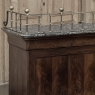 Rare Louis Philippe Period Marble Top Concierge Counter with Original Hand Forged Brass Gallery Rail