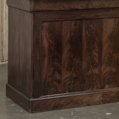 Rare Louis Philippe Period Marble Top Concierge Counter with Original Hand Forged Brass Gallery Rail