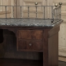 Rare Louis Philippe Period Marble Top Concierge Counter with Original Hand Forged Brass Gallery Rail