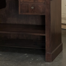 Rare Louis Philippe Period Marble Top Concierge Counter with Original Hand Forged Brass Gallery Rail