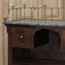 Rare Louis Philippe Period Marble Top Concierge Counter with Original Hand Forged Brass Gallery Rail