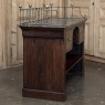 Rare Louis Philippe Period Marble Top Concierge Counter with Original Hand Forged Brass Gallery Rail