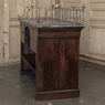 Rare Louis Philippe Period Marble Top Concierge Counter with Original Hand Forged Brass Gallery Rail