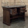 Rare Louis Philippe Period Marble Top Concierge Counter with Original Hand Forged Brass Gallery Rail