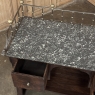 Rare Louis Philippe Period Marble Top Concierge Counter with Original Hand Forged Brass Gallery Rail