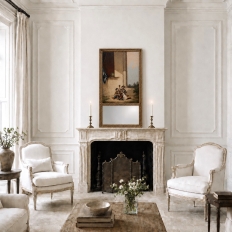 Early 19th Century French Hand-Painted Trumeau Mirror