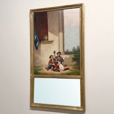 Early 19th Century French Hand-Painted Trumeau Mirror