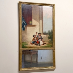 Early 19th Century French Hand-Painted Trumeau Mirror
