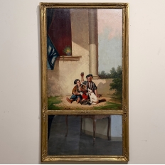 Early 19th Century French Hand-Painted Trumeau Mirror