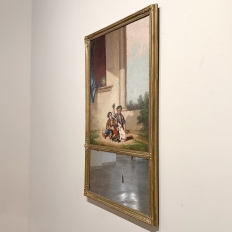 Early 19th Century French Hand-Painted Trumeau Mirror