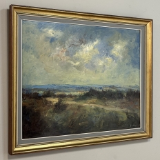 Mid-Century Framed Oil Painting on Panel by H. Lemoine