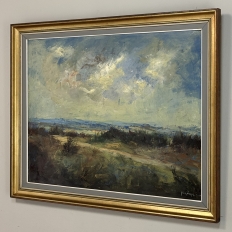 Mid-Century Framed Oil Painting on Panel by H. Lemoine