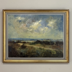 Mid-Century Framed Oil Painting on Panel by H. Lemoine
