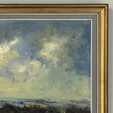 Mid-Century Framed Oil Painting on Panel by H. Lemoine