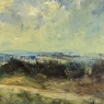 Mid-Century Framed Oil Painting on Panel by H. Lemoine