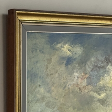 Mid-Century Framed Oil Painting on Panel by H. Lemoine