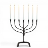 Mid-Century French Brutalist Hand-Forged Iron Seven-Light Candelabrum